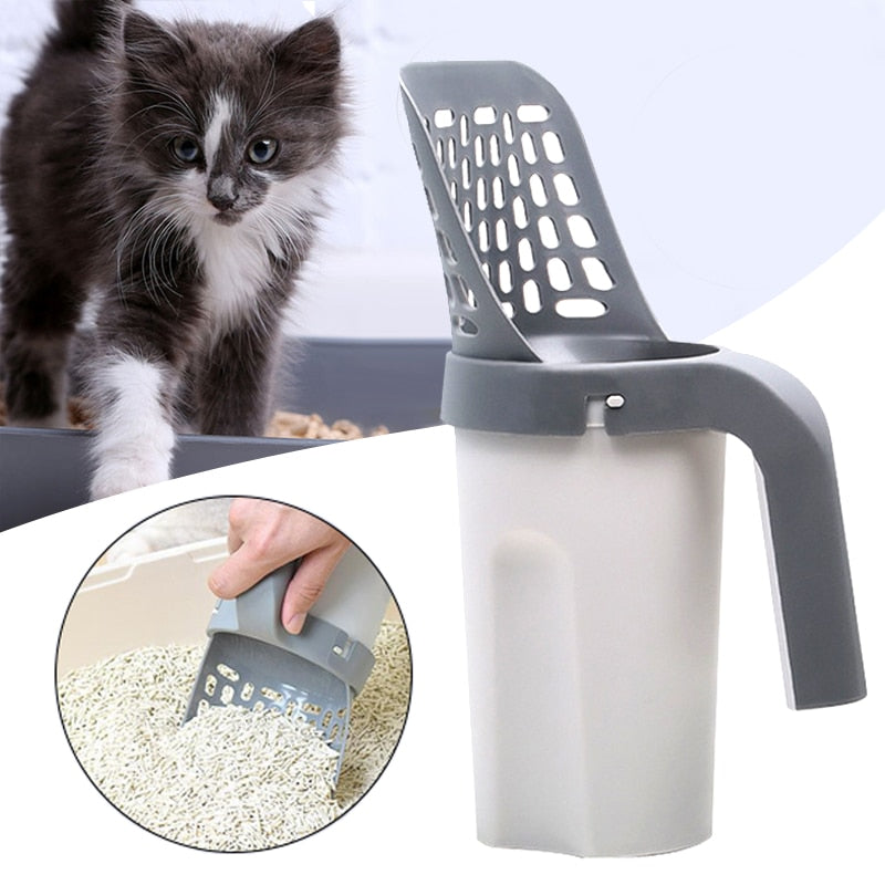 Ergonomic Cat Litter Scoop with Sifter Grid by HitMyNeed