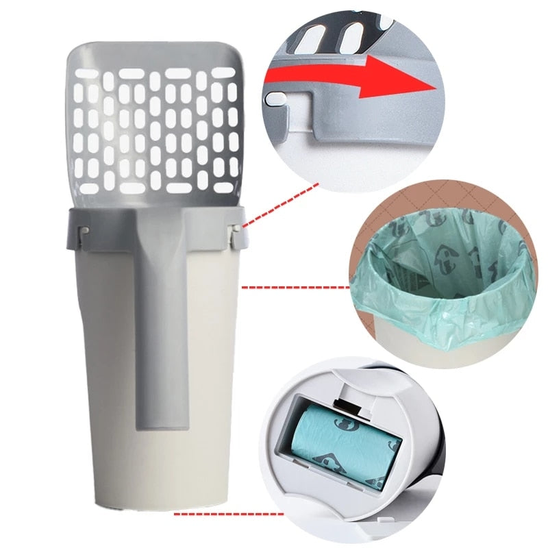 Ergonomic Cat Litter Scoop with Sifter Grid by HitMyNeed