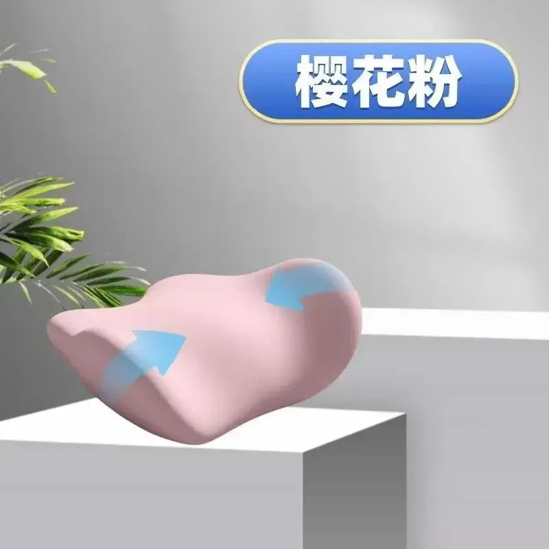 Ergonomic Memory Foam Lumbar Support Sleep Pillow pink by HitMyNeed