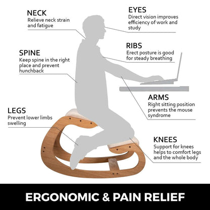 Ergonomic Rocking Wooden Kneeling Office Chair by HitMyNeed