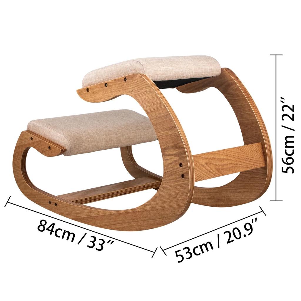 Ergonomic Rocking Wooden Kneeling Office Chair by HitMyNeed