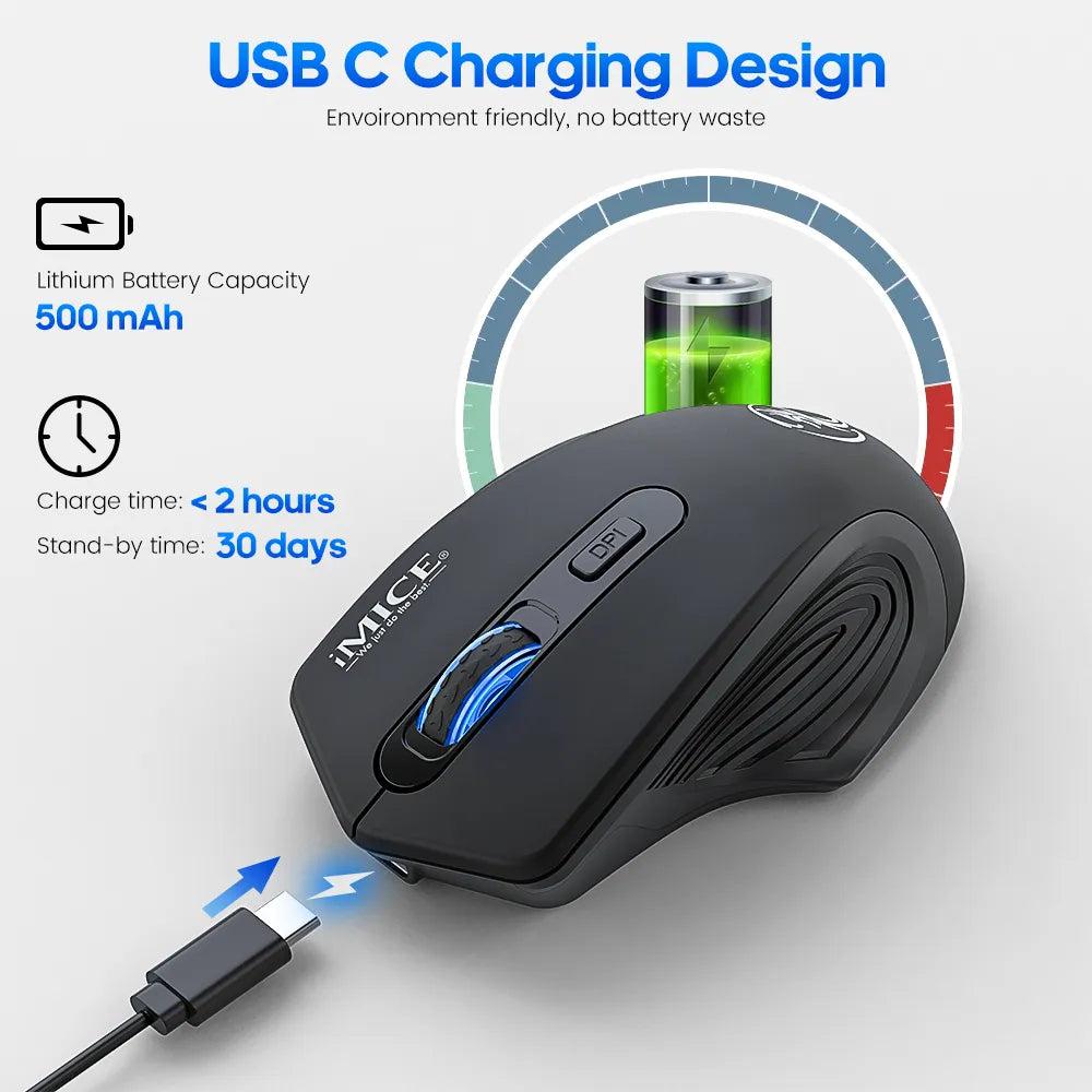 Ergonomic Silent Rechargeable Bluetooth Mouse by HitMyNeed
