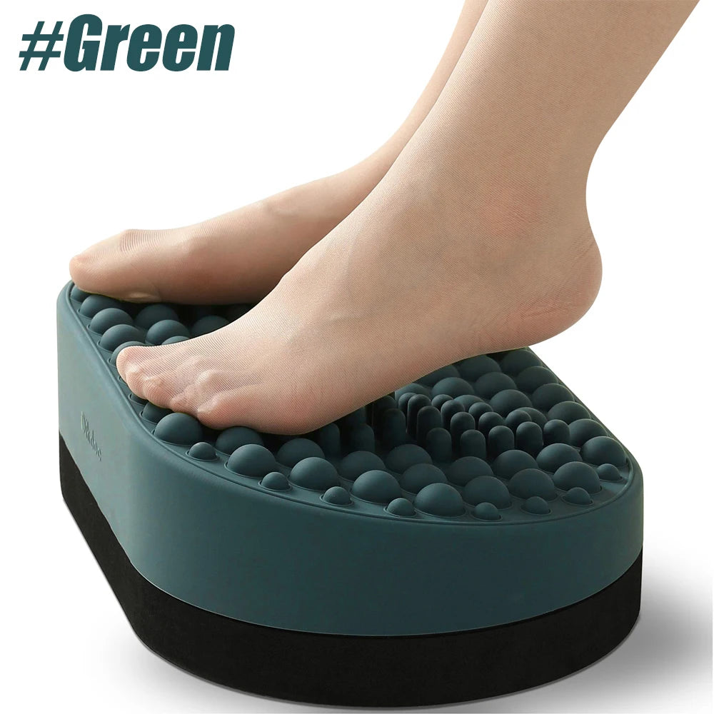 Ergonomic Under Desk Foot Rest with Massage Surface green by HitMyNeed