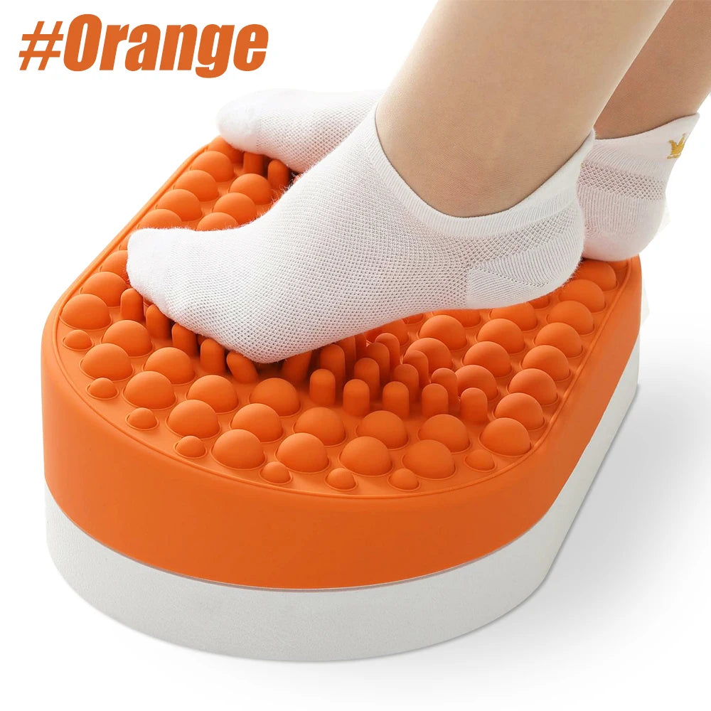 Ergonomic Under Desk Foot Rest with Massage Surface orange by HitMyNeed