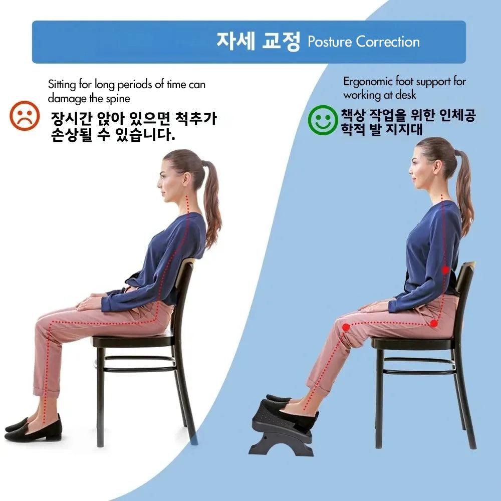 Ergonomic Under Desk Footrest with Massage Rollers by HitMyNeed