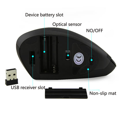 Ergonomic Wireless Vertical Mouse 2.4G by HitMyNeed