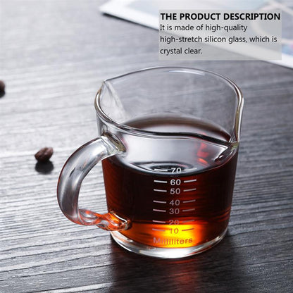 Espresso Measuring Glass 100ml with Handle & Spout by HitMyNeed