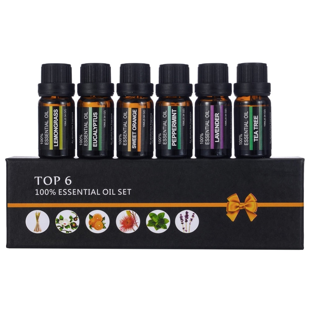 Essential Oil Aromatherapy & Massage Set (6 x 10ml) by HitMyNeed