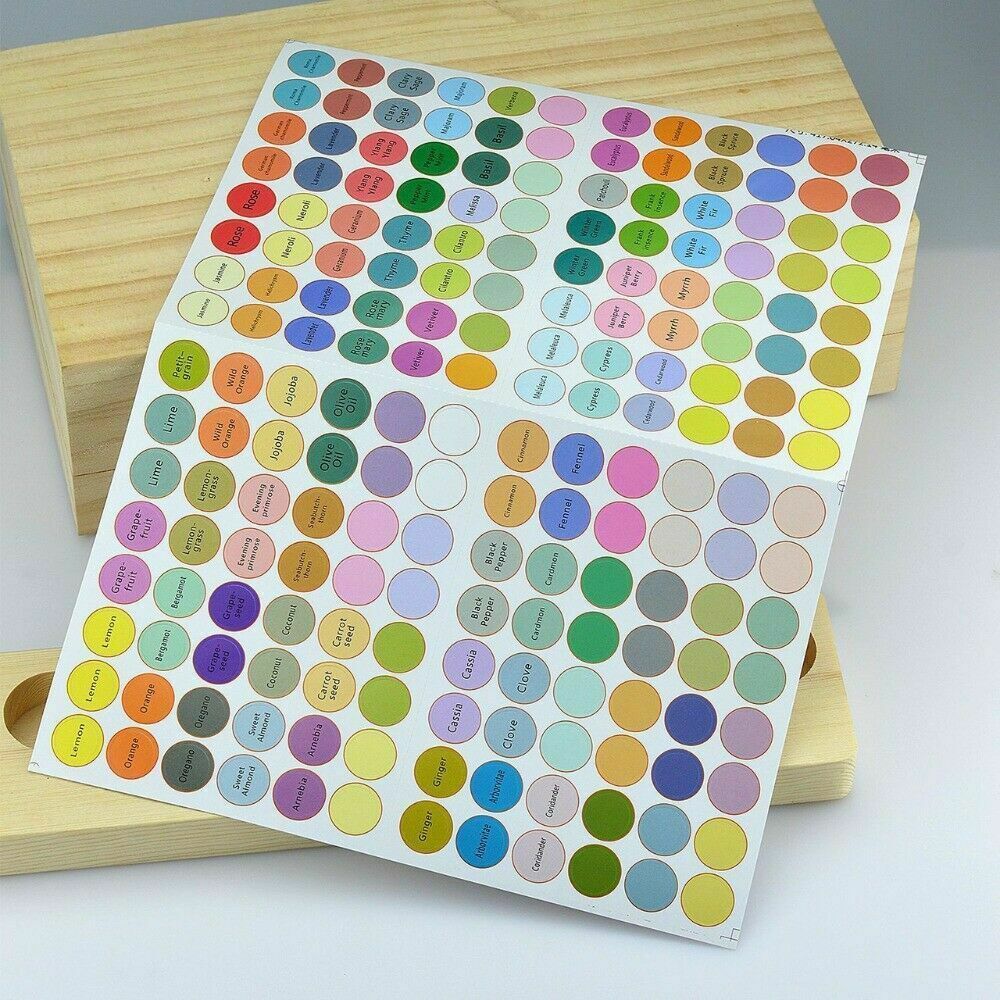 Essential Oil Bottle Cap Labels, 192 Stickers by HitMyNeed