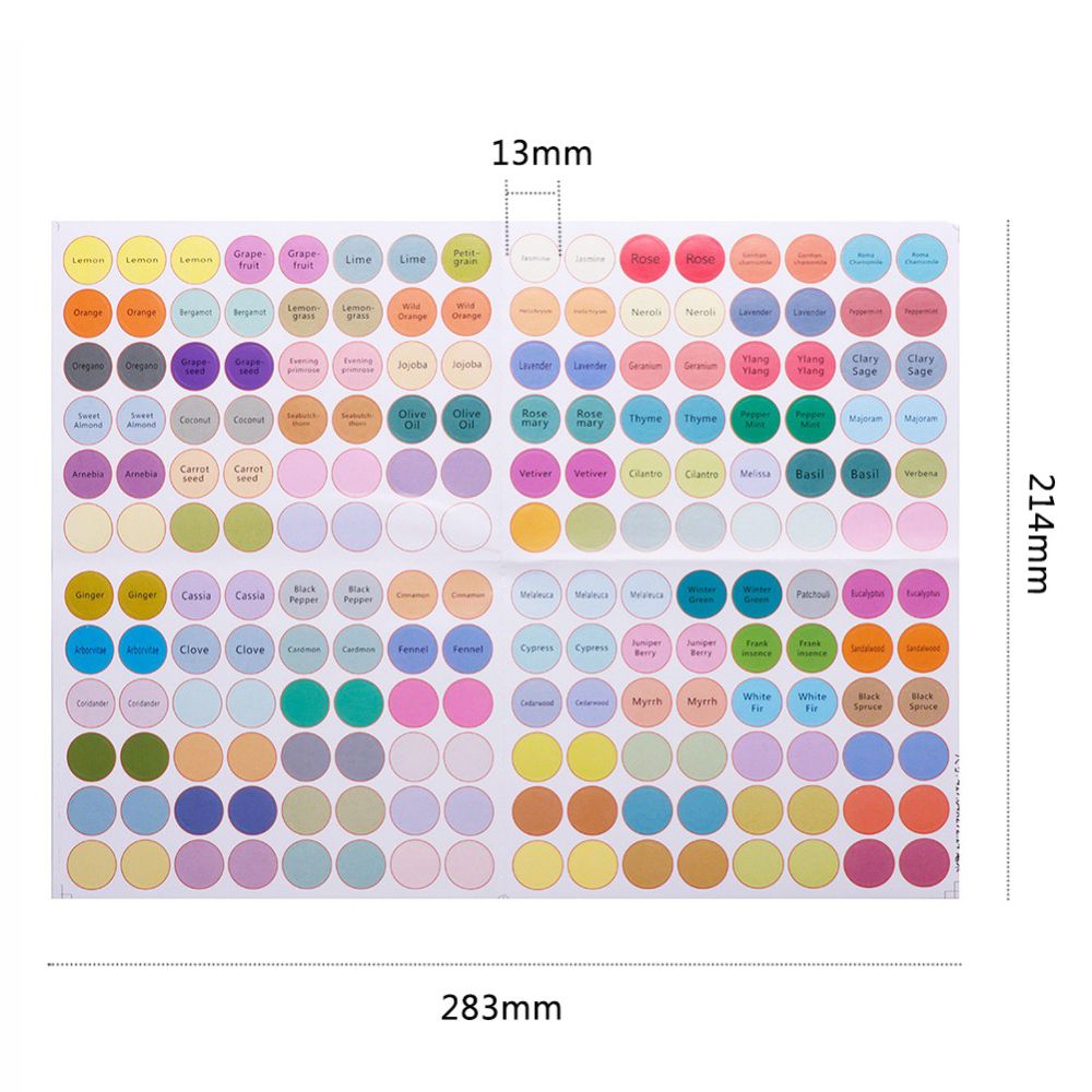 Essential Oil Bottle Cap Labels, 192 Stickers by HitMyNeed