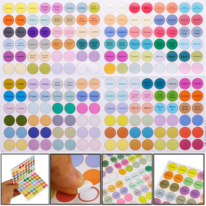 Essential Oil Bottle Cap Labels, 192 Stickers by HitMyNeed