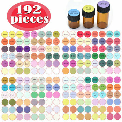 Essential Oil Bottle Cap Labels, 192 Stickers by HitMyNeed