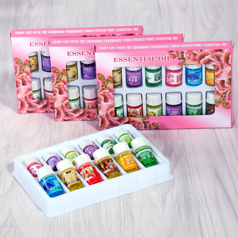 Essential Oils Set for Humidifiers (12 x 3ml) by HitMyNeed