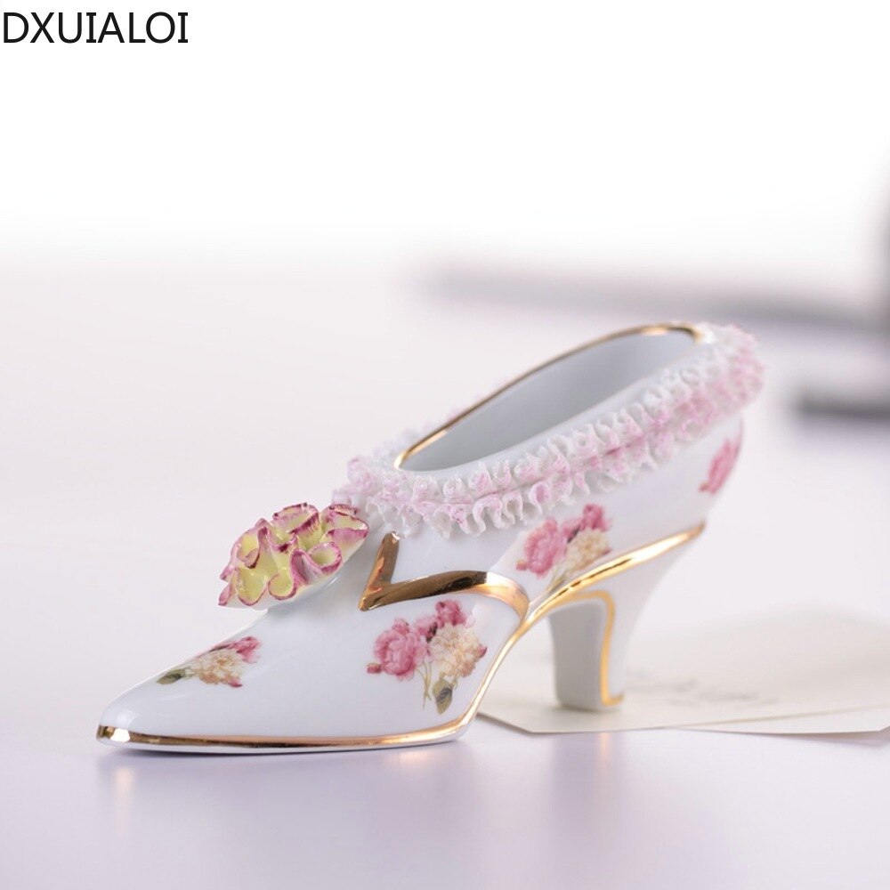European Porcelain Shoe Decorative Figurine by HitMyNeed