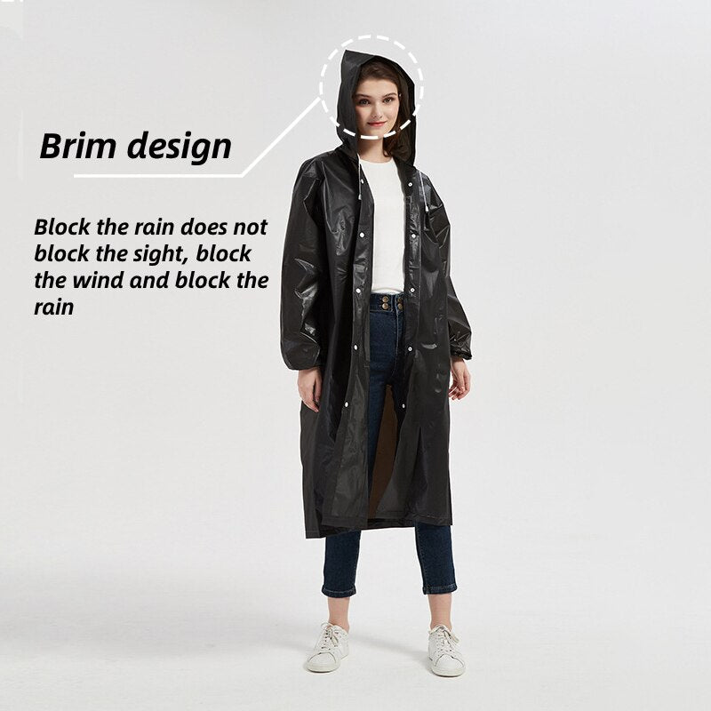 EVA Unisex Waterproof Raincoat - Black by HitMyNeed