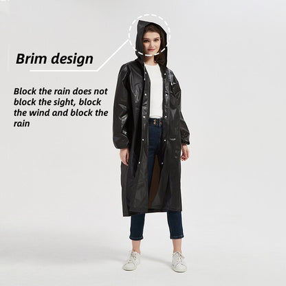 EVA Unisex Waterproof Raincoat - Black by HitMyNeed