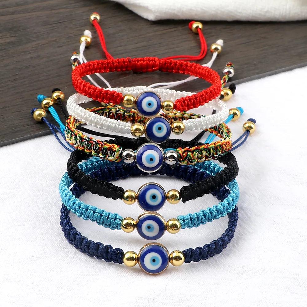 Evil Eye Braided Red & Black Adjustable Bracelet by HitMyNeed