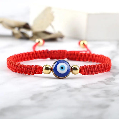 Evil Eye Braided Red & Black Adjustable Bracelet by HitMyNeed