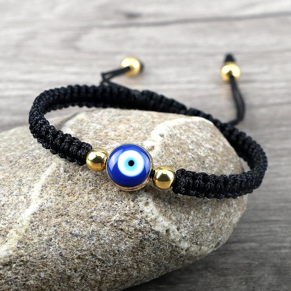 Evil Eye Braided Red & Black Adjustable Bracelet by HitMyNeed