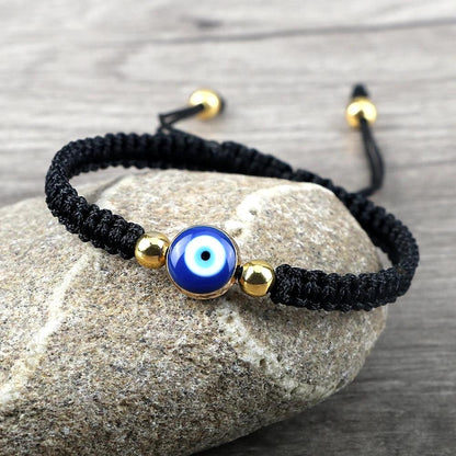 Evil Eye Braided Red & Black Adjustable Bracelet by HitMyNeed