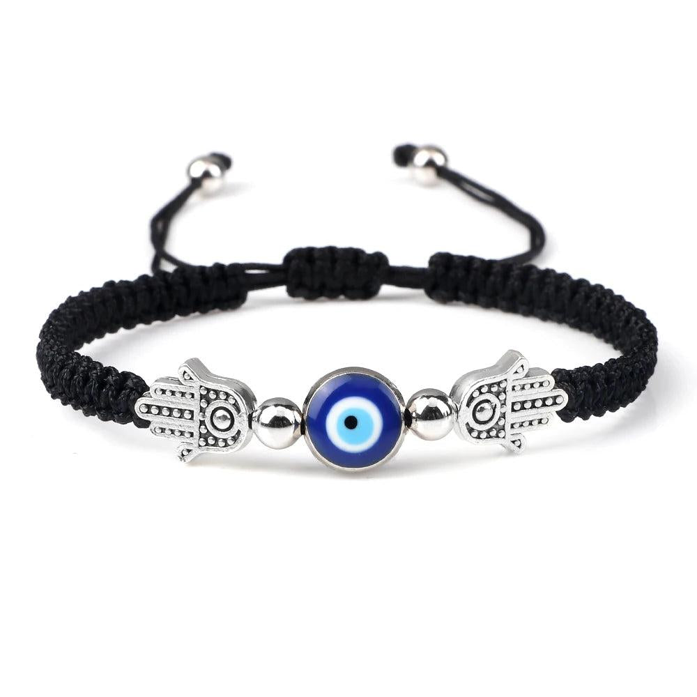 Evil Eye Braided Red & Black Adjustable Bracelet black-bergamot by HitMyNeed