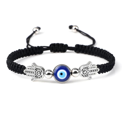 Evil Eye Braided Red & Black Adjustable Bracelet black-bergamot by HitMyNeed