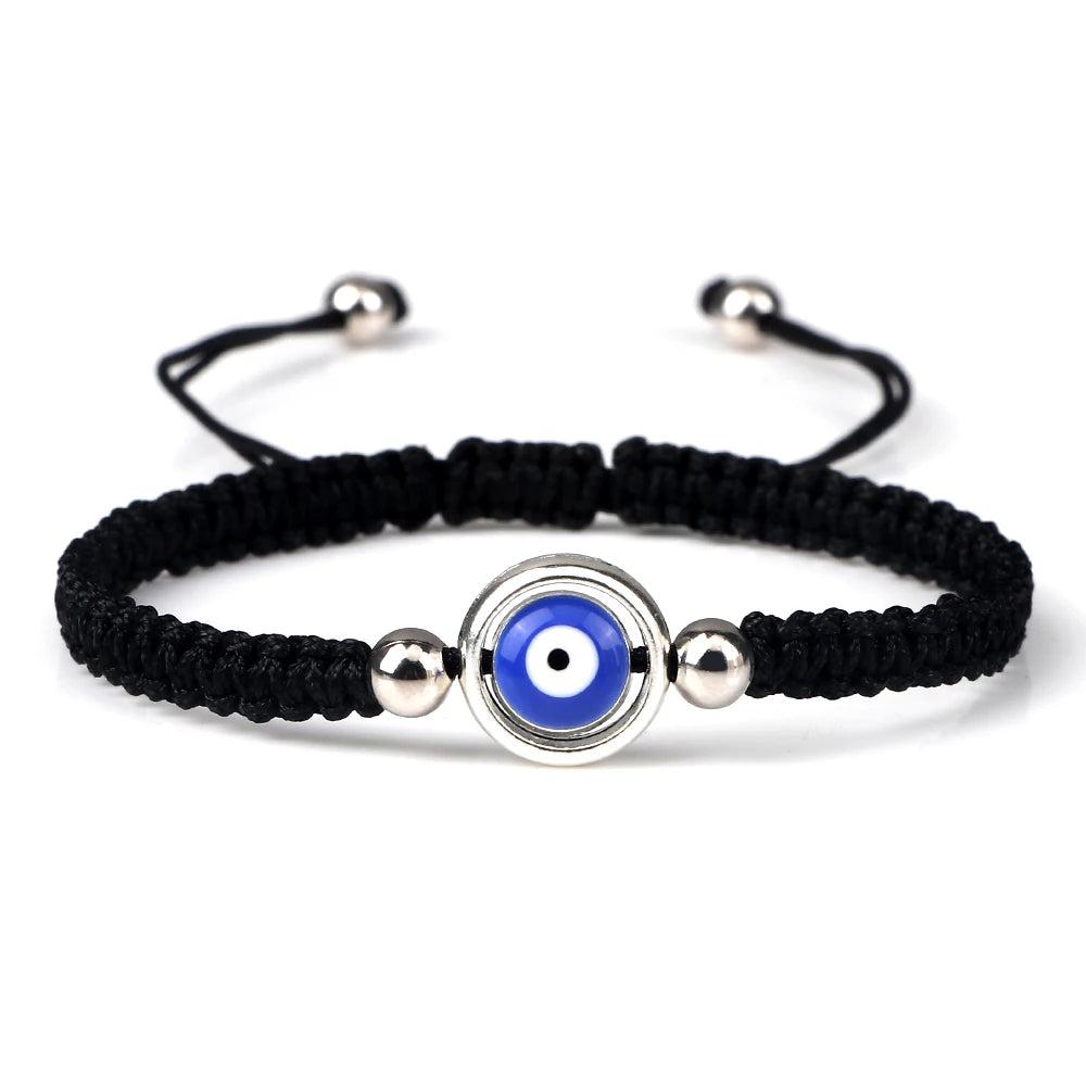 Evil Eye Braided Red & Black Adjustable Bracelet black-sliver-color3 by HitMyNeed