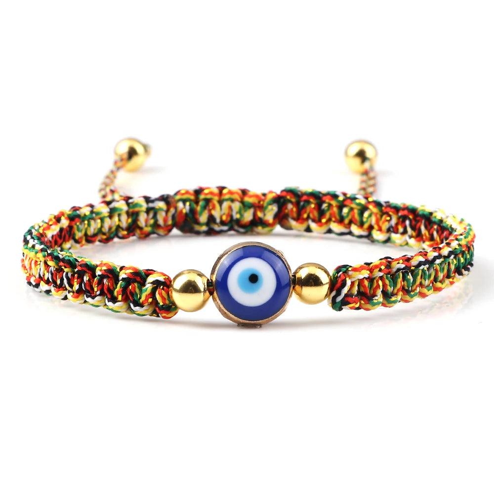 Evil Eye Braided Red & Black Adjustable Bracelet colorful-1 by HitMyNeed