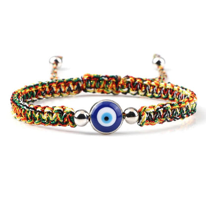 Evil Eye Braided Red & Black Adjustable Bracelet colorful-2 by HitMyNeed
