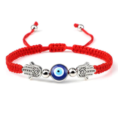 Evil Eye Braided Red & Black Adjustable Bracelet red-bergamot by HitMyNeed