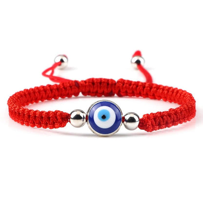 Evil Eye Braided Red & Black Adjustable Bracelet red-sliver-color by HitMyNeed