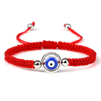 Evil Eye Braided Red & Black Adjustable Bracelet red-sliver-color3 by HitMyNeed