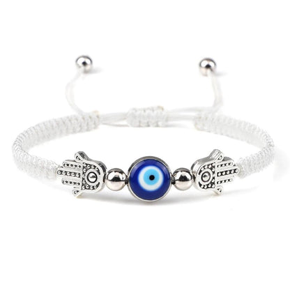 Evil Eye Braided Red & Black Adjustable Bracelet white-bergamot by HitMyNeed