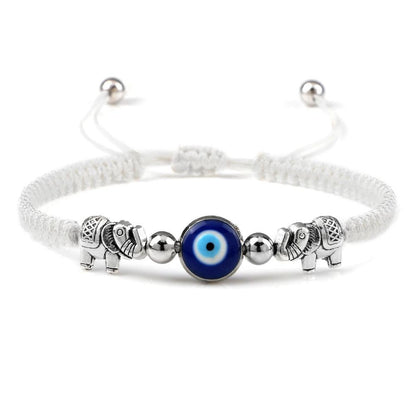 Evil Eye Braided Red & Black Adjustable Bracelet white-elephant by HitMyNeed