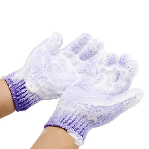 Exfoliating Body Scrub Gloves (1 Pair) by HitMyNeed