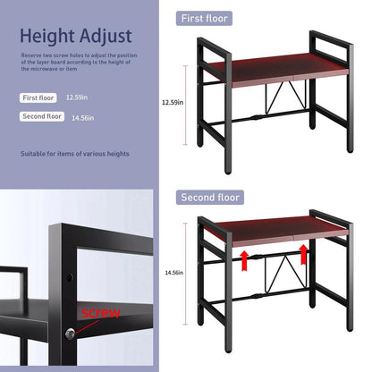 Expandable 42-64cm Microwave Shelf Countertop Organizer by HitMyNeed