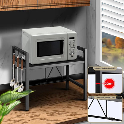 Expandable 42-64cm Microwave Shelf Countertop Organizer by HitMyNeed