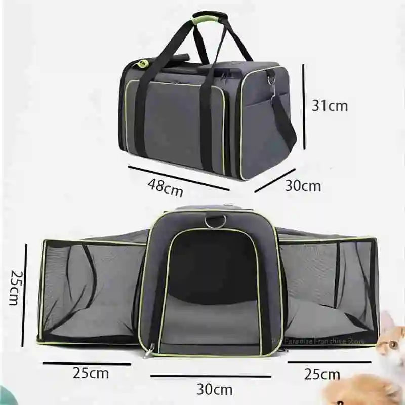 Expandable Airline Approved Cat & Small Dog Travel Bag by HitMyNeed