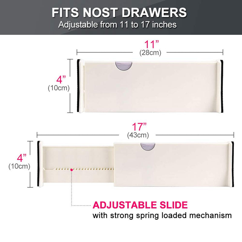 Expandable Drawer Dividers Set of 5 by HitMyNeed