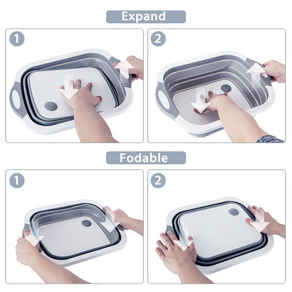 Expandable Kitchen Cutting Board Drain Organizer by HitMyNeed