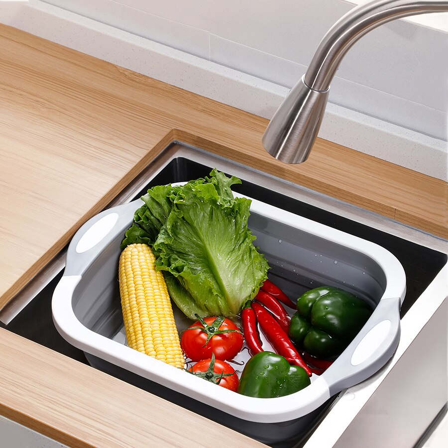 Expandable Kitchen Cutting Board Drain Organizer by HitMyNeed