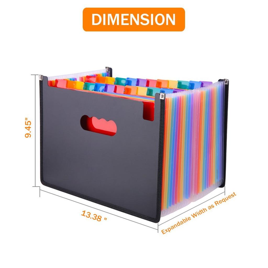 Expandable Legal Size Accordion File Folder, 24 Pockets by HitMyNeed