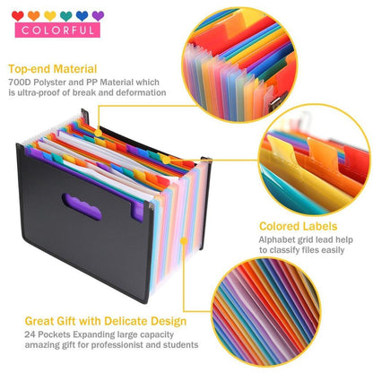 Expandable Legal Size Accordion File Folder, 24 Pockets by HitMyNeed