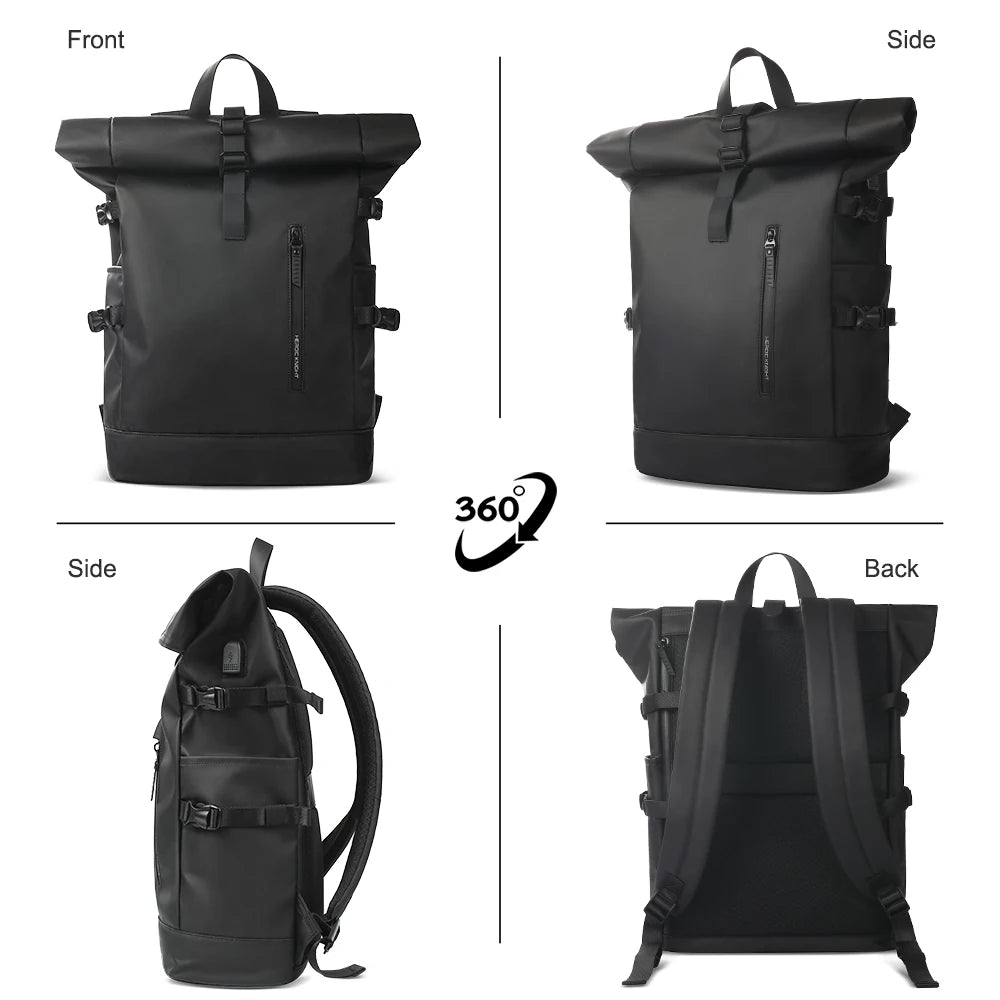 Expandable Waterproof Travel Backpack with USB Port by HitMyNeed
