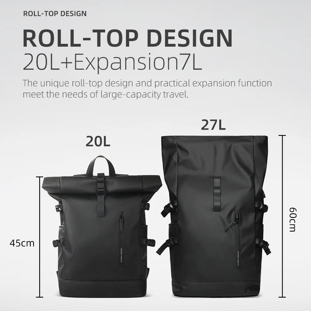 Expandable Waterproof Travel Backpack with USB Port by HitMyNeed