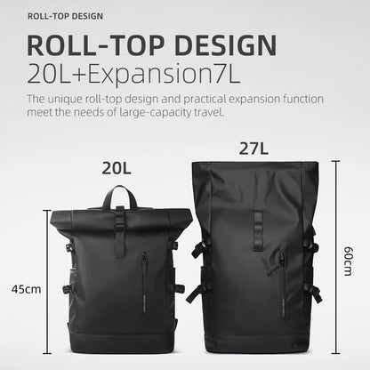 Expandable Waterproof Travel Backpack with USB Port by HitMyNeed