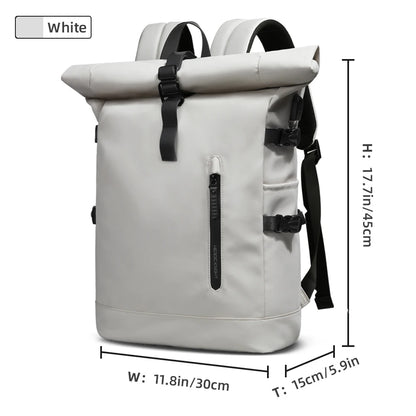Expandable Waterproof Travel Backpack with USB Port white by HitMyNeed