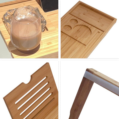 Extendable Bamboo Bath Caddy with Wine Holder by HitMyNeed