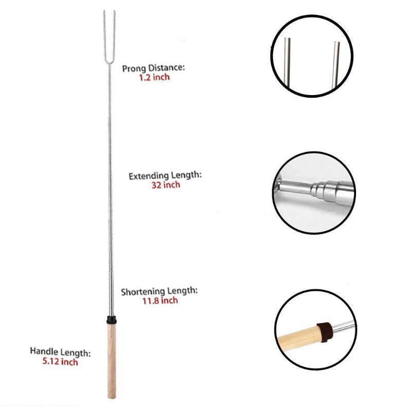 Extendable Marshmallow Roasting Sticks Set of 8 by HitMyNeed