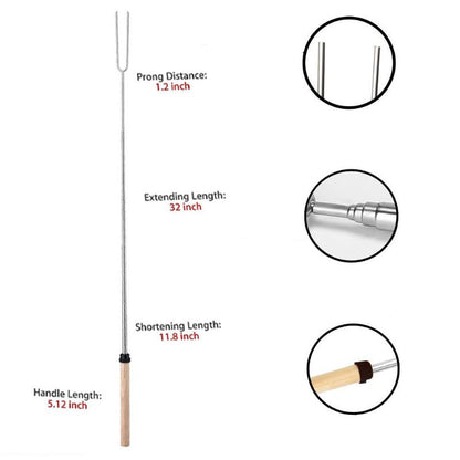 Extendable Marshmallow Roasting Sticks Set of 8 by HitMyNeed